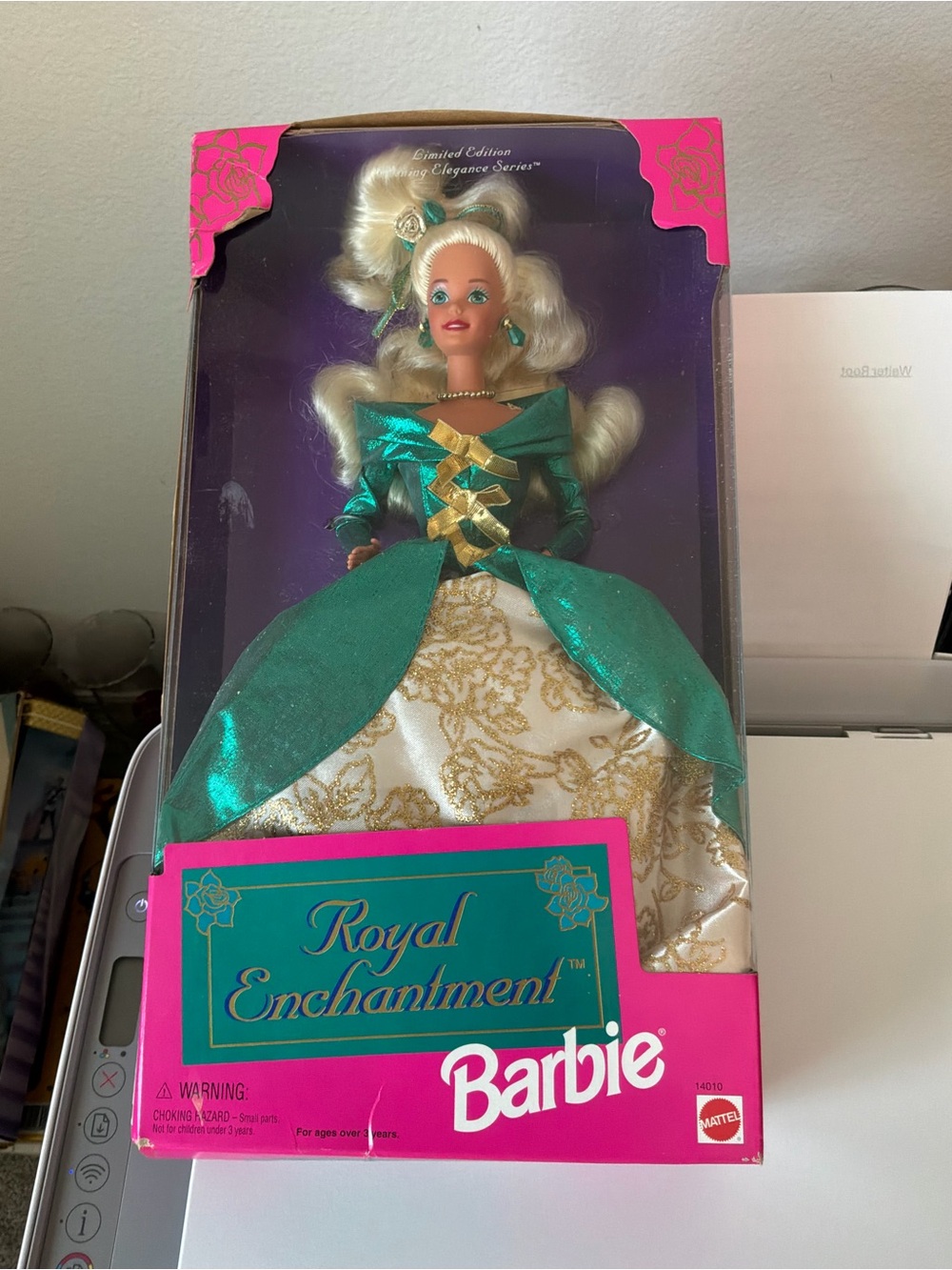 Vintage Barbie Royal Enchantment Emerald Green and Gold Doll Costume new in box